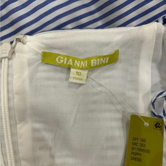 Blue and White Striped Maxi Dress Size 10 NWT Gianni Bini - Picture 6 of 15